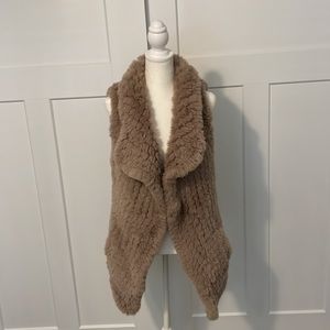 Faux fur Taupe Vest by Soft Surroundings Small